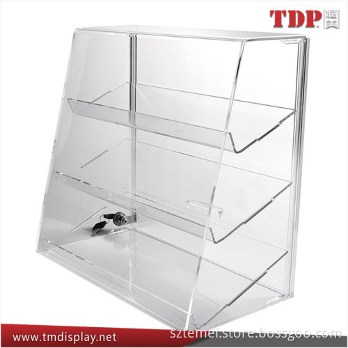 Wholesale Transparent Three Layer Key&Lock Acrylic Cabinet Display